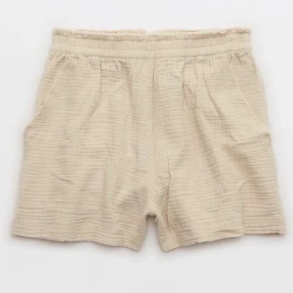 NWT AERIE GAUZY HIGH WAISTED SOFT OAT SHORTS - Picture 4 of 7